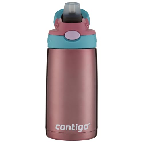 Contigo Kids Straw Stainless Steel Water Bottle with AUTOSPOUT Lid 13oz Punch - image 4