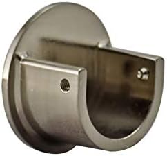Your Home Online Metal 19mm & 28mm Curtain Pole Recess Wall Bracket Black Chrome Brass Copper (Brushed Chrome, 19mm Quantity 2)