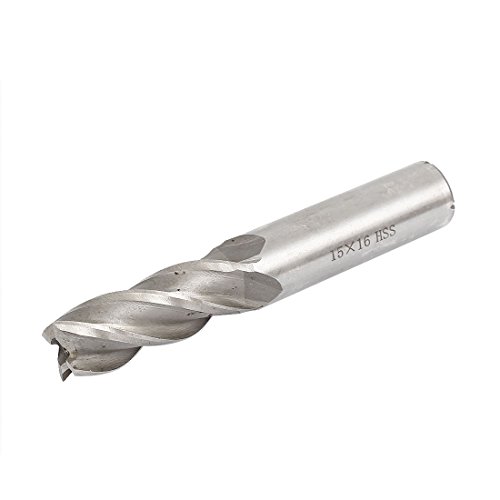 Image of uxcell 16mmx15mmx36mmx95mm Machining Cutting Tool Helical Groove 4 Flute Straight Shank Milling Cutter End Mill