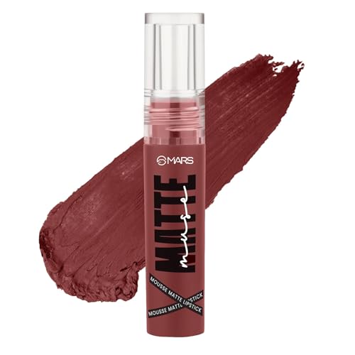 Image of MARS Matte Muse Mousse Lipstick (3ml) (18-FIERCE STAR) with Doe-Foot Applicator | Highly Pigmented | Smooth Texture | Hydrating Formula | Blurry Lips Effect