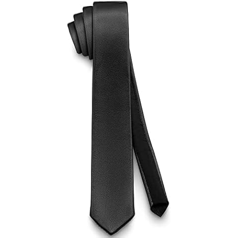 Corbata de piel auténtica ADAMANT en color negro Cover