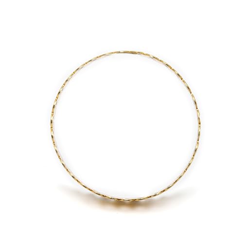 Set Of 4 Brass Dual Tone Leaf Textured Bangles for Women
