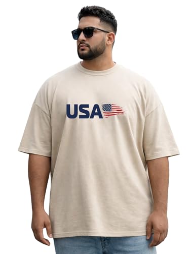 Image of Veirdo Men's Cotton Half Sleeve Plus Size Printed T-Shirts with NY & USA Designs, Stylish Comfortable & Durable Tees, Available in 2XL to 5XL Sizes