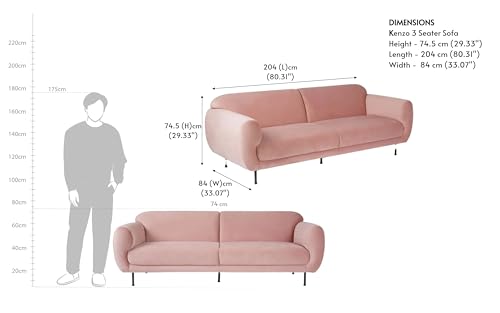 Image of Velvet Contemperory Sofa with Cushion Chaise Lounge Sectional Sofa Perfect for Living Room & Bedroom Guests Home & Office (3 Seater Velvet Pink, 3+1)