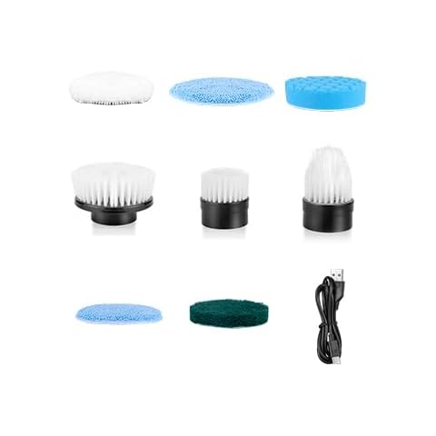 Bomves Electric Spin Scrubber 9 in 1 Replaceable Accessories, 7 Pack Brush Heads, Suitable for Bomves Cleaning Brush Cover