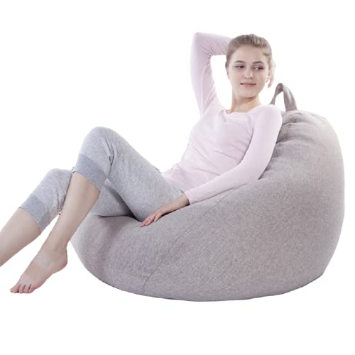 QVONTON ビーズクッション 人をダメにするソファ どんな座り方でもくつろぐ 洗える 取り外し可能 もちもち 深く座るクッション 特大 クッション 軽量 豆袋 座布団 柔らか ふらふら 低反発 耐久性も高く 8色選択 80*90cm