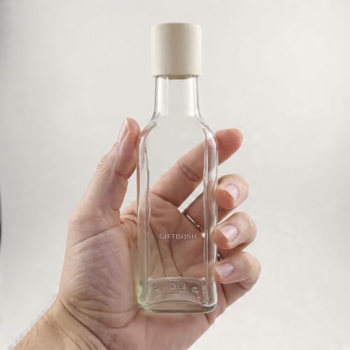 Image of Refillable Square Shape Fliptop Glass Bottles, Set of 4 Pcs, 100ml Each, Transparent | Fliptop Bottle | Oil Bottle | Essantial Oil Bottle | Square Shape Bottle (4)