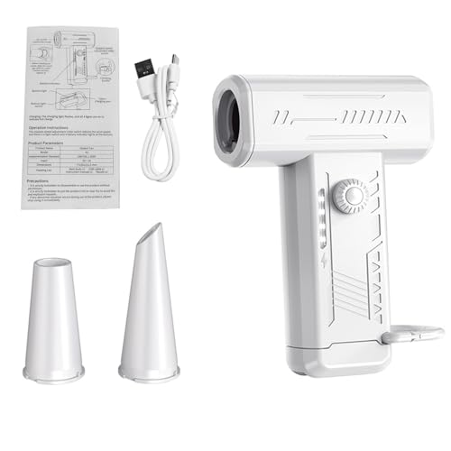 Ventilateur électrique turbo blanc au design épuré avec éclairage LED précis