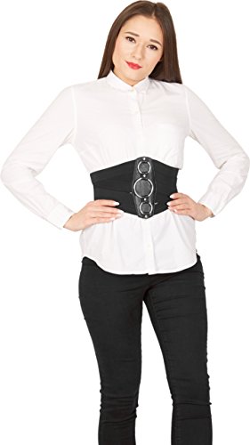 Blackbutterfly 7 Inch Wide Lattice Corset Waspie Elastic Waist Belt (Black, Us 18-20) #TOP2