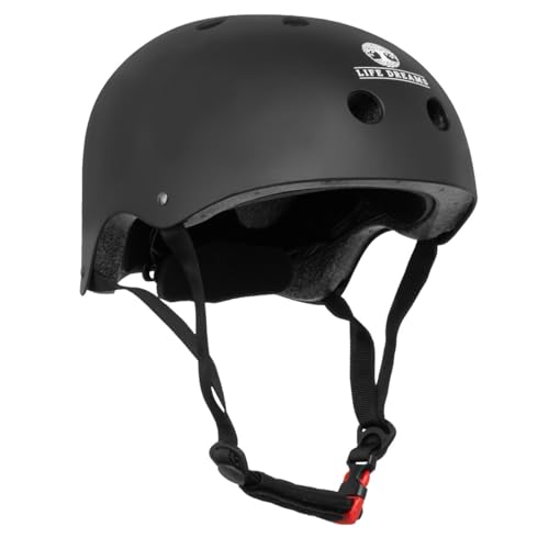 Capacete Skate Preto Fosco Patins Patinete Bicicleta Catraca Ajustável Spin Life Dreams (G)