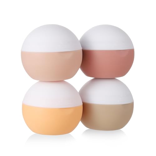 Image of Depoza 3Oz Travel Size Toiletries - Silicone Cream Jars for Travel Bottles, TSA Approved Jars with Leak-Proof Box - Accessories for Cosmetic, Face, Body & Hand Cream (Style 5)