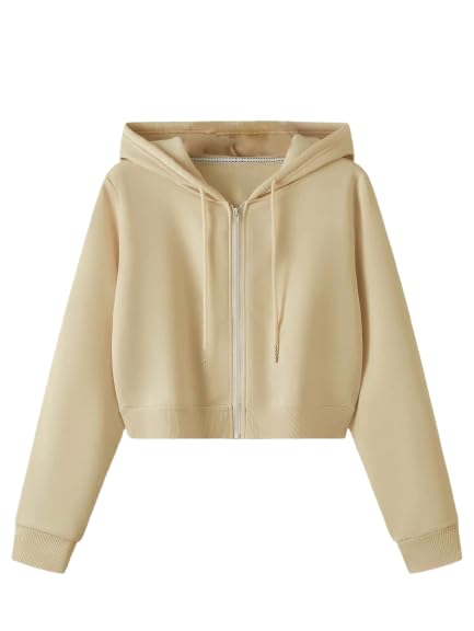 Image of Crop Hooded Sweatshirt for Women Winter Wear Crop Hoodie