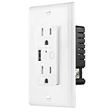 Zigbee Wall Outlet with USB | One Controlled | One Always On | Compatibile with Google Assistant and Alexa (Class 2 USB)