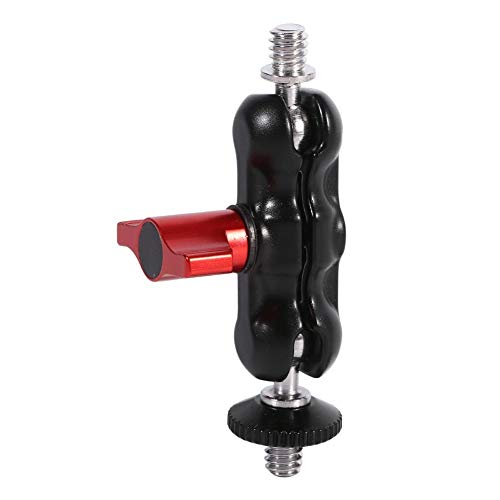 Multi-function Double Ballhead Arm Mount Adapter with Shoe Mount and 1/4 Inch Screw Replacement for DSLR Photography Accessories