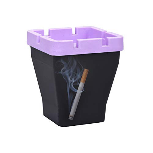 Puffizer Butt Bucket Ashtray - Premium Quality Cigarette Ashtray For Indoor Or Outdoor Use, Office, And Home - Ash Holder Portable - Made From High Plastic Material - Blue/Square #TOP3