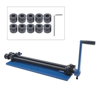 Machine à cintrer ronde 460 mm - Plieuse manuelle - Cintreuse de tubes de 18" - Avec 2 rouleaux et rouleau à nervures manuelles - Appareil de pliage à rouleaux - Cintreuse à tôle