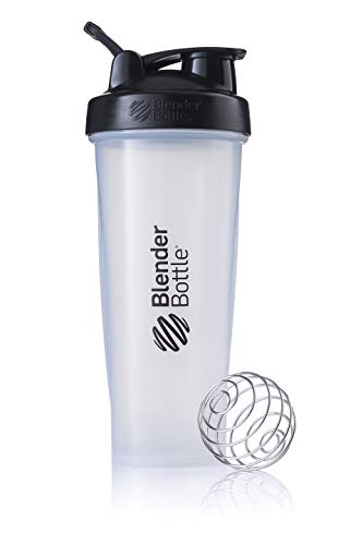 BlenderBottle Classic Loop Top Shaker Bottle, 32-Ounce, Clear/Black/Black
