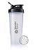BlenderBottle Classic Loop Top Shaker Bottle, 32-Ounce, Clear/Black/Black