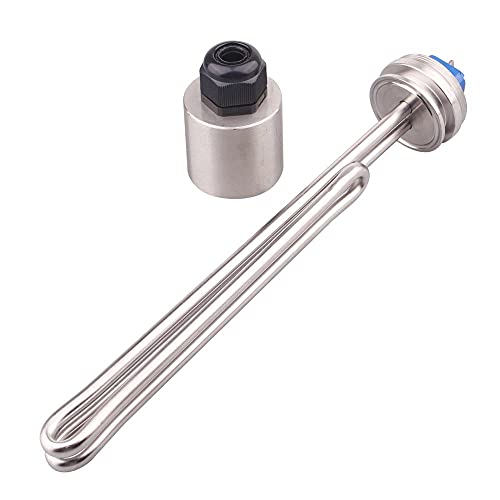 BDAYEK Piezas del Calentador de Agua Calentador Tubular eléctrico Plegable de inmersión de 1,5' Tri-CLAMP, 240 V, 3,5 kW, con Tapa de Acero Inoxidable