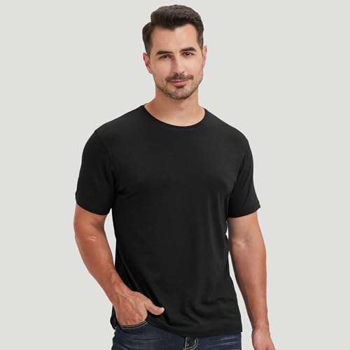 Image of netdraw Men's Ultra Soft Bamboo Viscose Cotton T-Shirt S-3XL | Moisture Wicking, Lightweight, Cool-Touch, Everyday Casual, Lounge, Sleep & Undershirt