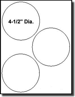 60 Label Outfitters Very Large Printable Round Circular White Matte Labels, 4.5 inch Diameter, 3 per Sheet, 20 Sheets