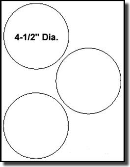 60 Label Outfitters Very Large Printable Round Circular White Matte Labels, 4.5 inch Diameter, 3 per Sheet, 20 Sheets