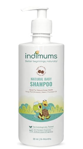 Image of Indimums Natural Baby & Kids Shampoo for Healthy Scalp| Controls Hair-Fall, Dull & Rough Hair | Real Reetha, Shikakai, Neem,Flaxseed & Almond oils | Mild & Conditioning | Tear-free, Dermatologist tested & pH Balanced |0-12 years |500 ml