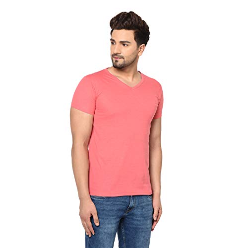 Image of Men's Cotton Blend Half Sleeve V Neck Tshirt