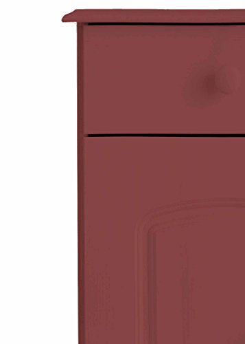 Image of APRODZ Solid Wood Sideboard Cabinet for Living Room | Wooden Storage Cabinet with 3 Drawers & Doors | Kitchen Crockery Cabinet | Drawer Cabinet for Dining Room Bedroom | 161x35x79 cm,English Vermilion