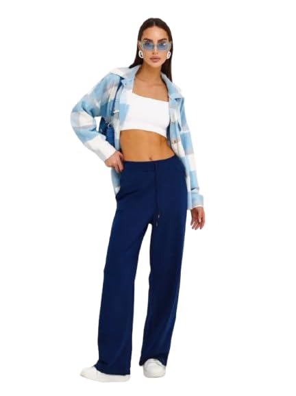 Women's Wide-Leg Sweatpants | Drawstring Waist | Women Pajamas – Cozy Relaxed Fit | 4-Way Stretch | Deep Pockets | Knot with Waistband-image-27