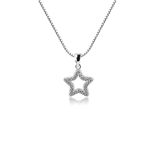 Cherished Moments Sterling Silver CZ Star Necklace for Children, Kids, Toddlers, Little Girls, Teens or Women
