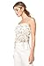 SUGARLIPS Women's Vineyard Floral Ruched Cami, White-Multi, Small