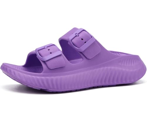 Image of KuaiLu Womens Recovery Sandals With Comfortable Plantar Fasciitis Arch Support, Orthotic Adjustable Thick Cushion Sport Slides Reduces Stress on Feet, Joints & Back Post-Exercise