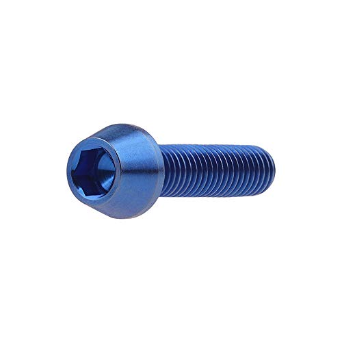 Image of Titanium Ti Bolt M5x9 16 18 20 25 30 35 40 45 50 55 60mm Tapered Head Screws Pack of 4 (M5x20mm, Blue)