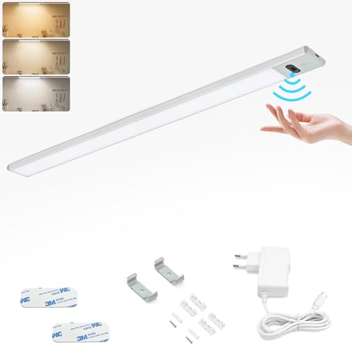 BOYIR LED Unterbauleuchte küche Dimmbar Flach, 900LM Lichtleiste 60CM Küchenbeleuchtung 3 Lichtfarben Warmweiß Neutralweiß Kaltweiß, Unterschrank Beleuchtung Küche mit Berührungsloser Sensor BOYIR LED Unterbauleuchte küche Dimmbar Flach, 900LM Lichtleiste 60CM Küchenbeleuchtung 3 Lichtfarben Warmweiß Neutralweiß Kaltweiß, Unterschrank Beleuchtung Küche mit Berührungsloser Sensor