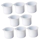 UTHCLO 8 pezzi Misurini Silicone Flessibile Scala Graduata Tazze Miscelazione Resina Epossidica per Artigianato Fai da Te Riutilizzabili e Antiaderenti per Creazione Gioielli e Vernice immagine