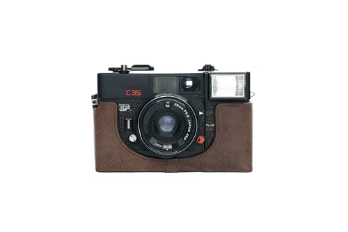 Housse Konica C35 EF cuir véritable demi-coque anti-choc et meilleure prise