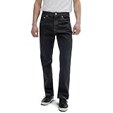 Urban Star Mens Jeans Relaxed Fit – Straight Leg Stretch Jeans for Men – Ultimate Comfort Superflex Pants Black 34W x 30L