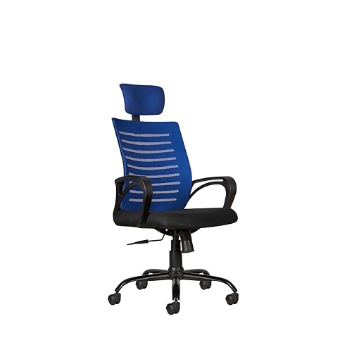 Image of CELLBELL Desire C104 Mesh High Back Ergonomic Office /Study Revolving /Computer Chair for Work from Home - Metal Base, Seat Height Adjustable, Blue