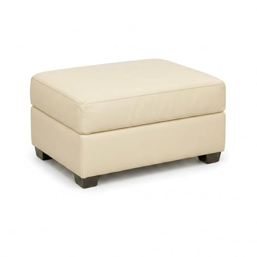 Image of FURNY Luxe 4 Seater L Shape Sofa Set with Movable Ottoman | Flexible Left or Right Layout | Premium Leatherette Upholstery (Cream) | Perfect for Living Room, Guest Room & Office