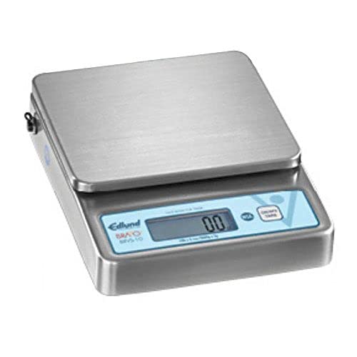 Edlund BRVS-10 10 lbs Bravo Digital Portion Scale with Protective Cover | Food Preparation Accessory with 6" x 6.75" Removable Platform for Buffet Catering, 13"W x 9"D x 5.75"H, Stainless Steel, NSF