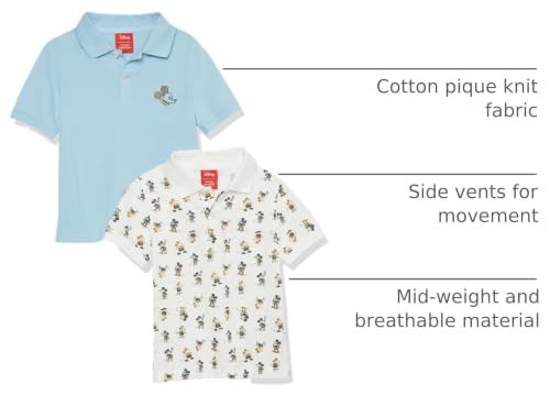 Amazon Essentials Big Boy's Boys' Disney Short-Sleeve Pique Polo Shirts Shirt, 2-Pack Mickey Peace, XX-Large - image 2