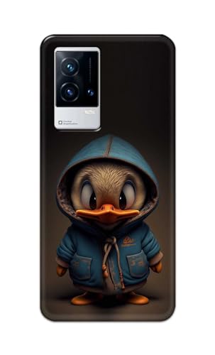 Image of PRINTFIDAA Printed Hard Back Cover Case for Vivo IQOO 9 5G Back Cover (Animated Duck) -112