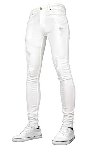 SK-1 Apparel - Pantalones vaqueros para hombre Blanco blanco 30W/32L