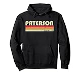 paterson nj new jersey funny city home roots regalo retrò anni '80 felpa con cappuccio