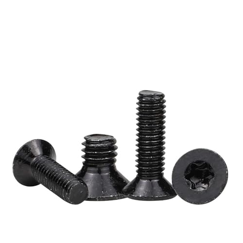 50�� M2 M2.5 M3 M4 �t���b�g�w�b�h�g���N�X�}�V���l�W 10.9�O���[�h �u���b�N�X�`�[�� CSK�w�b�h�v�����V�b�N�X���[�u�X�^�[�l�W(12mm,M4 50pcs)