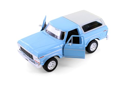 Modelo Diecast 1978 Bronco Hard Top SUV Azul 1:24 miniatura 3