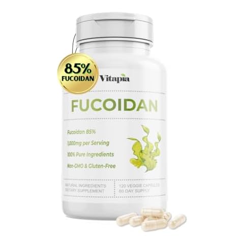 Vitapia Pure Fucoidan 85% Brown Seaweed Extract for Immune, Strong Cellular Health, Digestive Support - 1000mg Fucoidan Per Serving - 120 Veggie Capsules Non-GMO, Gluten-Free, Vegan-Friendly Cover