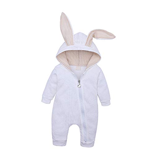 gazechimp Orelhas De Coelho Romper Macacão Outfits Roupas Bebê Meninos Meninas Infantil - Branco (12