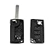 X AUTOHAUX 3 Key Buttons Remote Control Car Fob Key Case Shell Replacement Black for Peugeot Partner for Citroen Berlingo Dispatch